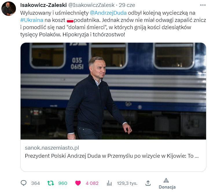 Isakowicz Zalewski tweet juda kijow