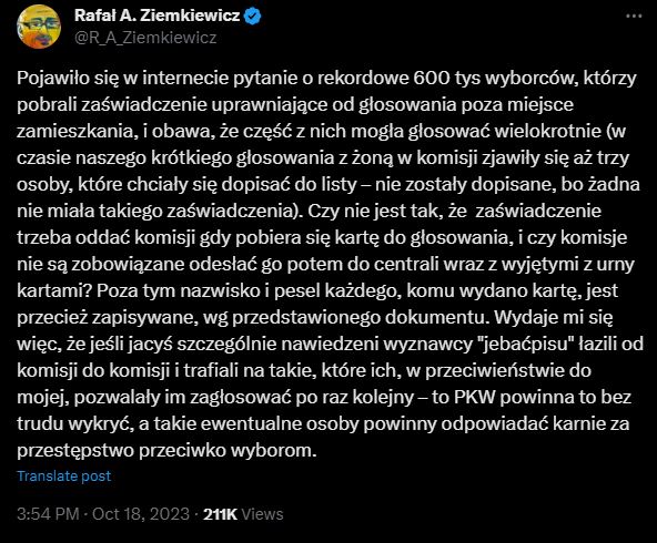 Rebe Ziemkiewicz fake wybory