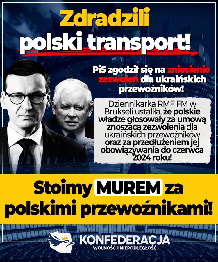 PiS transport zdrada konfa