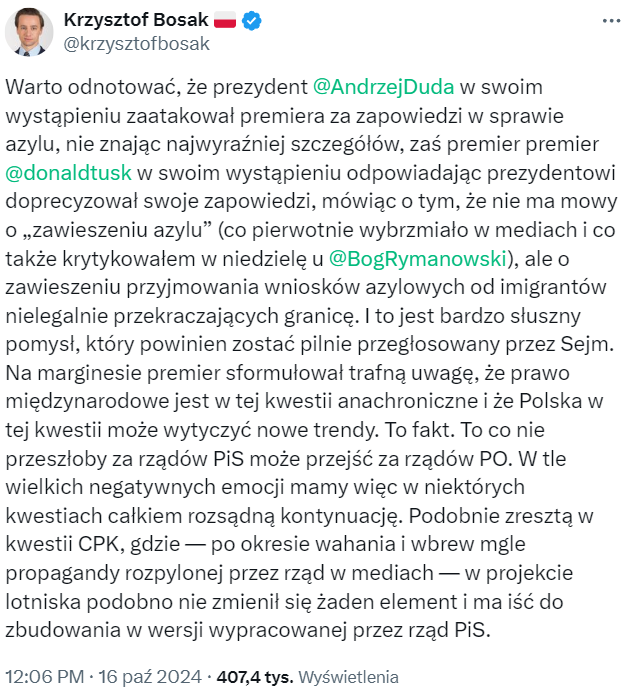 Jajko Bosak przemowienie PAD