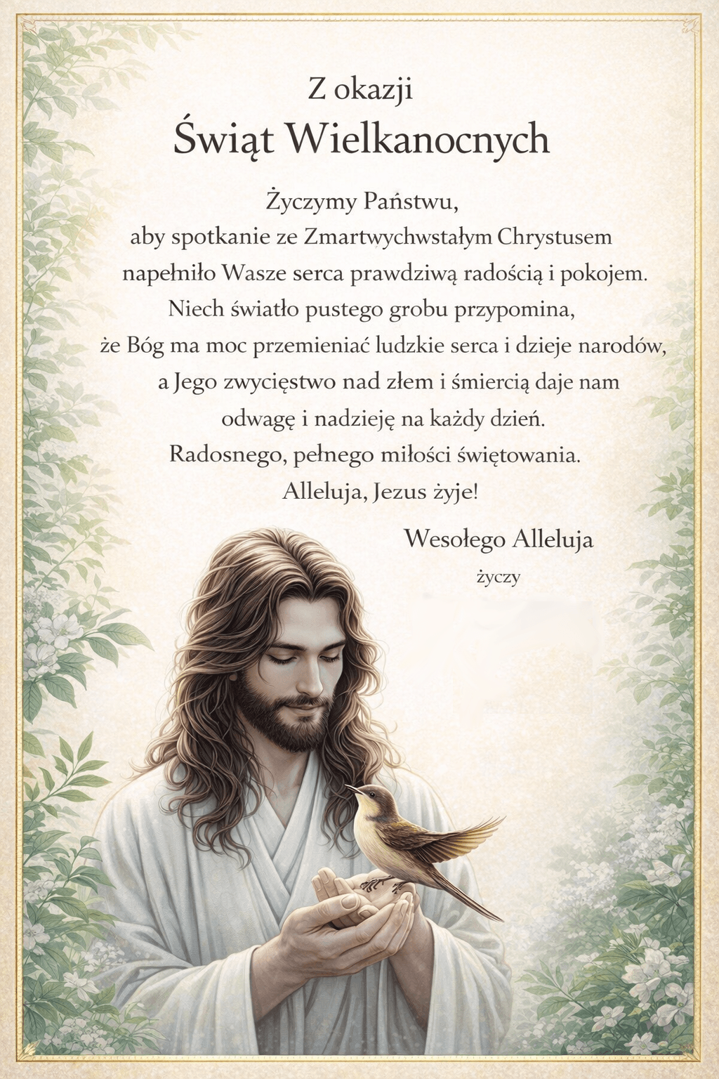 Zyczenia Wielkanocne 2026 do podpisania